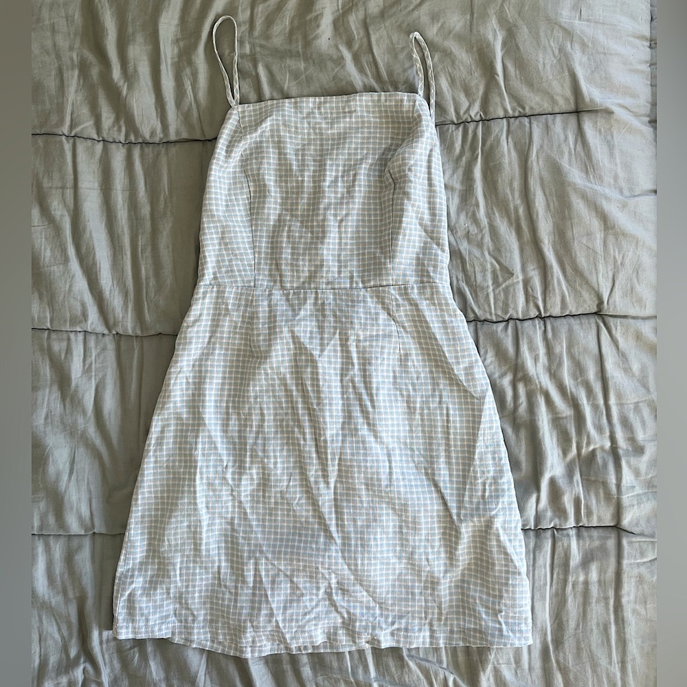 GLASSONS OPEN BACK GIGHAM MINI DRESS